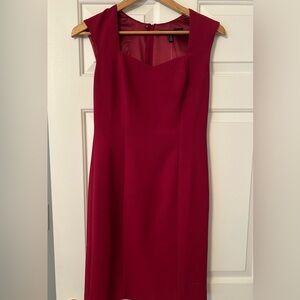 White House Black Market Empress Red Sweetheart Neckline Sheath Dress